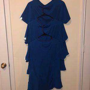 3 Royal blue scrub tops and jacket